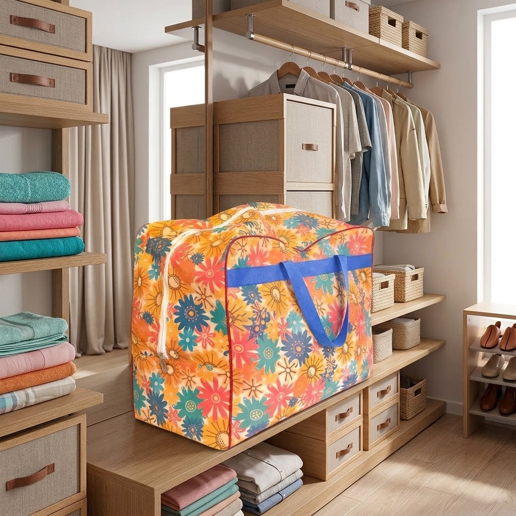 HOMIE 120 GSM Non-Woven Storage Bag – Floral Print
