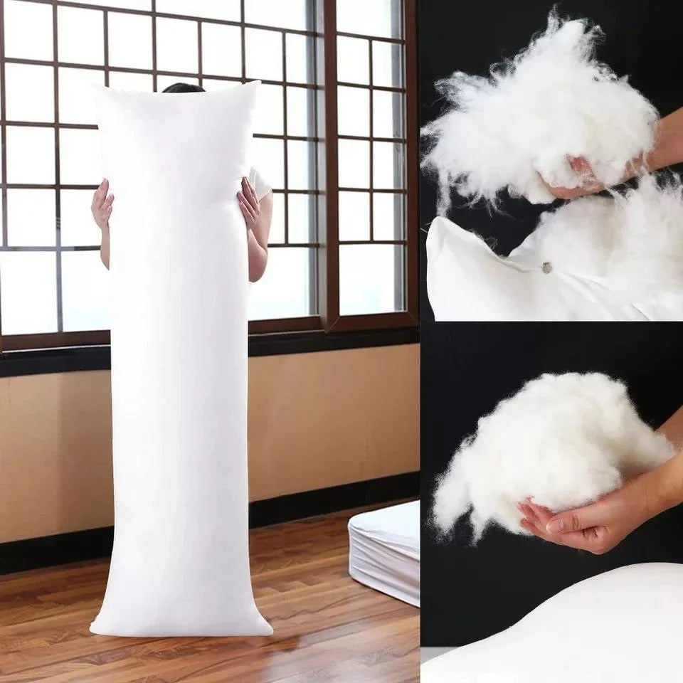 HOMIE Straight Pregnancy Support Pillow – White Cotton Body Pillow