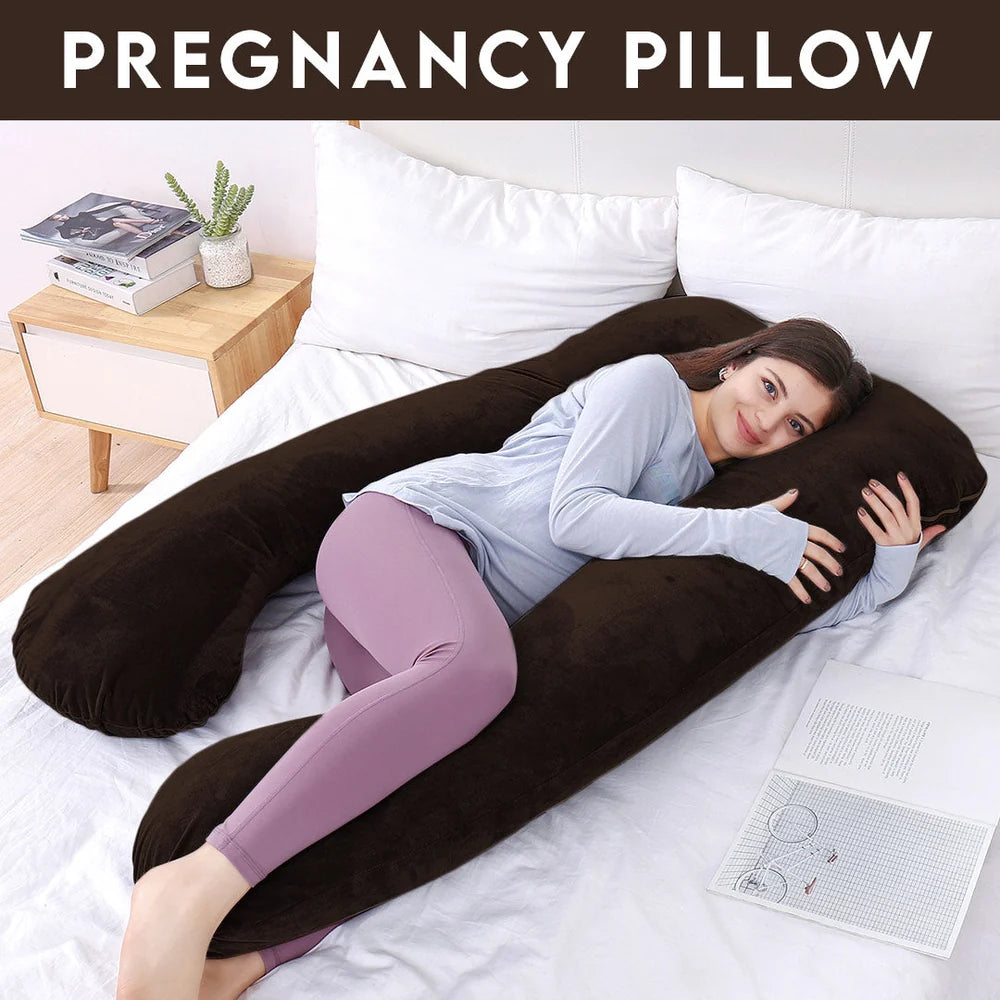 Homie U-Shaped Velvet Pregnancy Pillow – Full Body Maternity Support Pillow