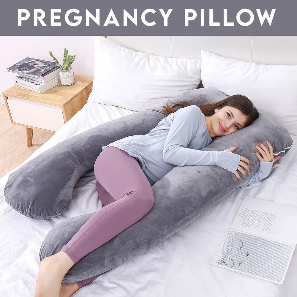 Homie U-Shaped Velvet Pregnancy Pillow – Full Body Maternity Support Pillow