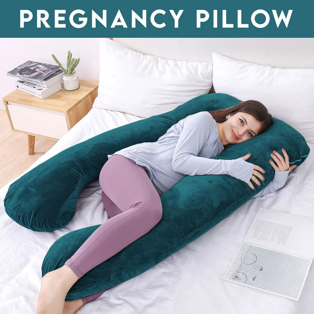 Homie U-Shaped Velvet Pregnancy Pillow – Full Body Maternity Support Pillow