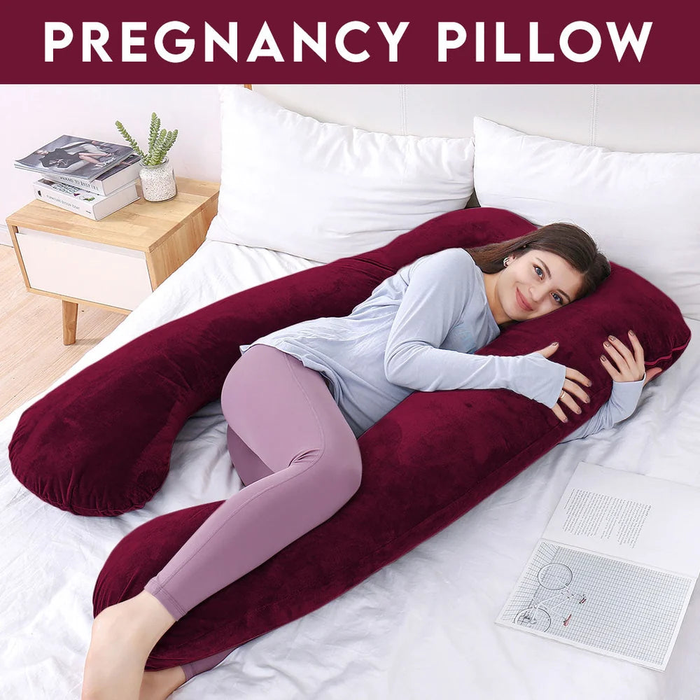 Homie U-Shaped Velvet Pregnancy Pillow – Full Body Maternity Support Pillow