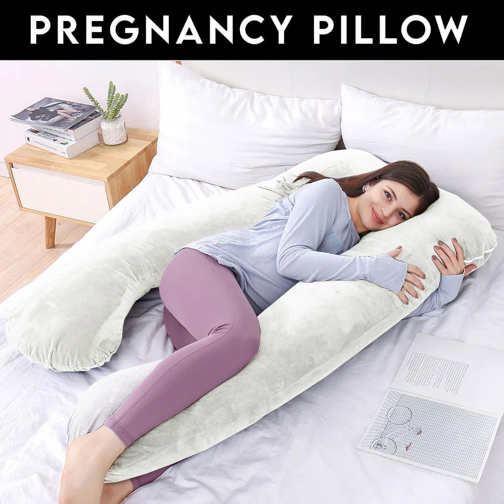 Homie U-Shaped Velvet Pregnancy Pillow – Full Body Maternity Support Pillow