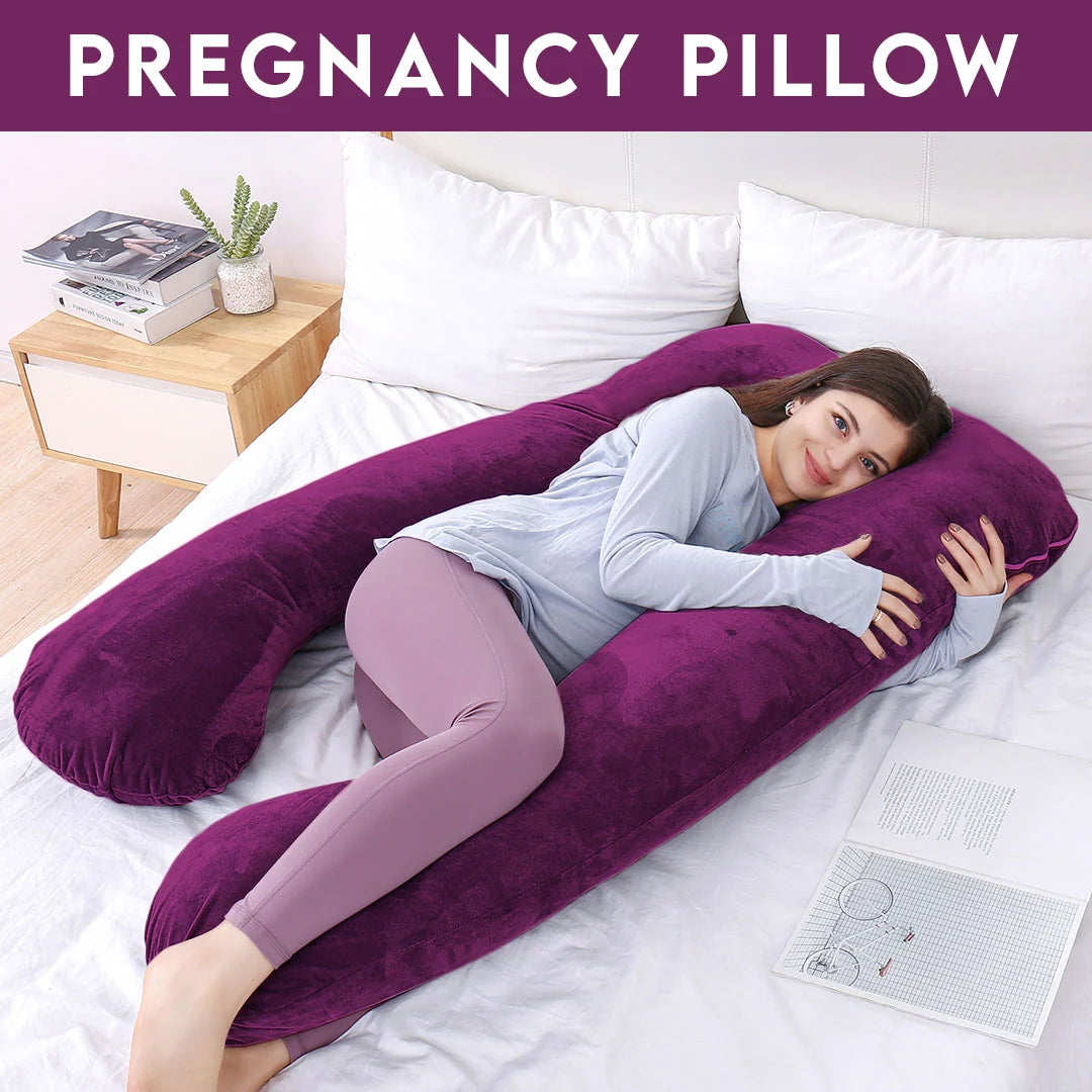 Homie U-Shaped Velvet Pregnancy Pillow – Full Body Maternity Support Pillow