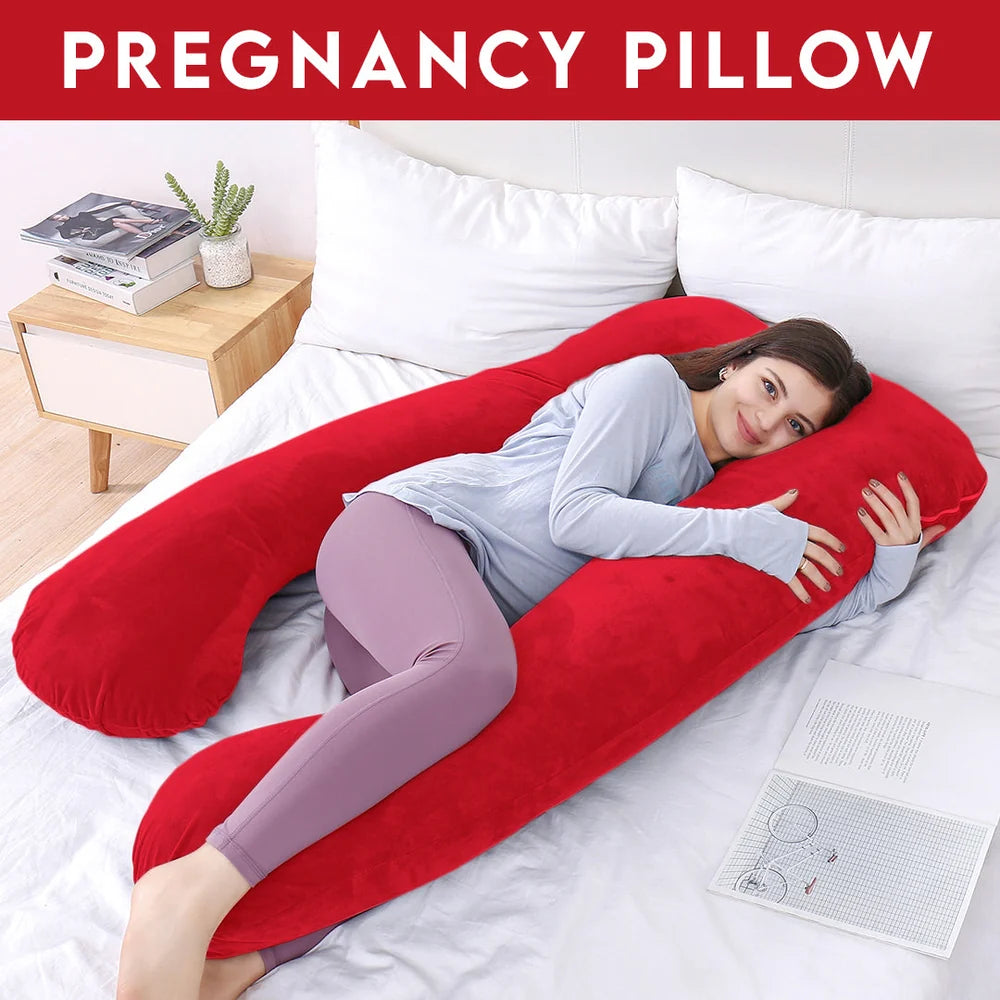 Homie U-Shaped Velvet Pregnancy Pillow – Full Body Maternity Support Pillow