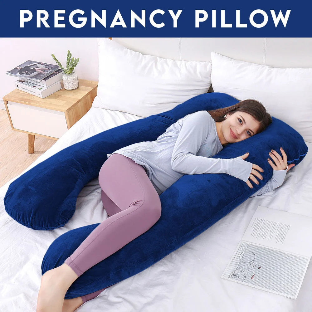 Homie U-Shaped Velvet Pregnancy Pillow – Full Body Maternity Support Pillow