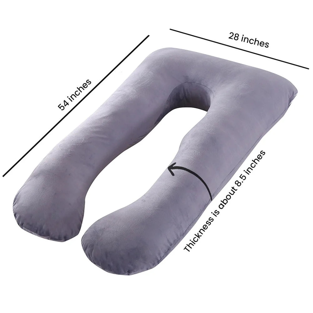 Homie U-Shaped Velvet Pregnancy Pillow – Full Body Maternity Support Pillow