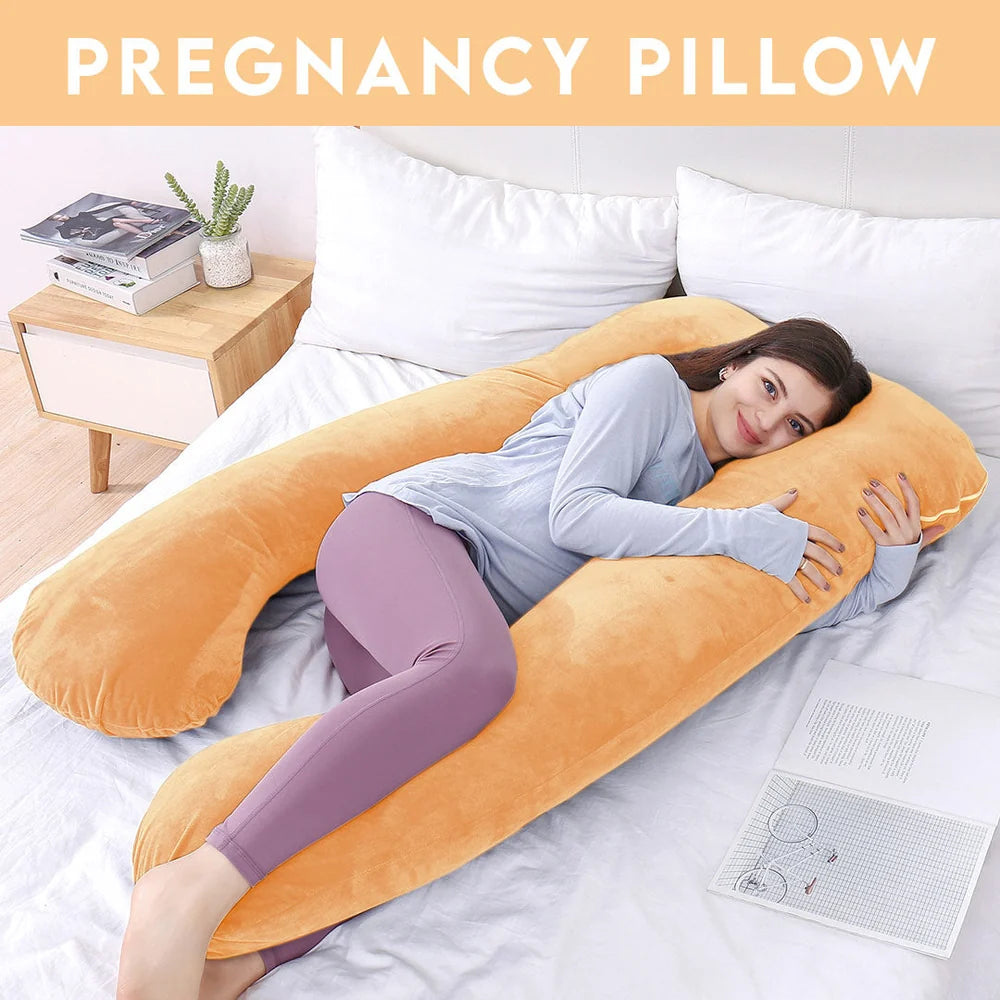 Homie U-Shaped Velvet Pregnancy Pillow – Full Body Maternity Support Pillow