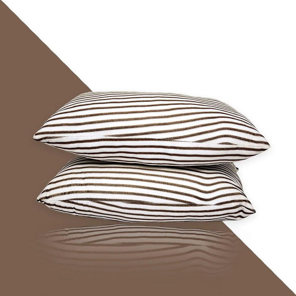 Homie Waterproof Terry Towel Stripe Pillow Covers – Set of 2