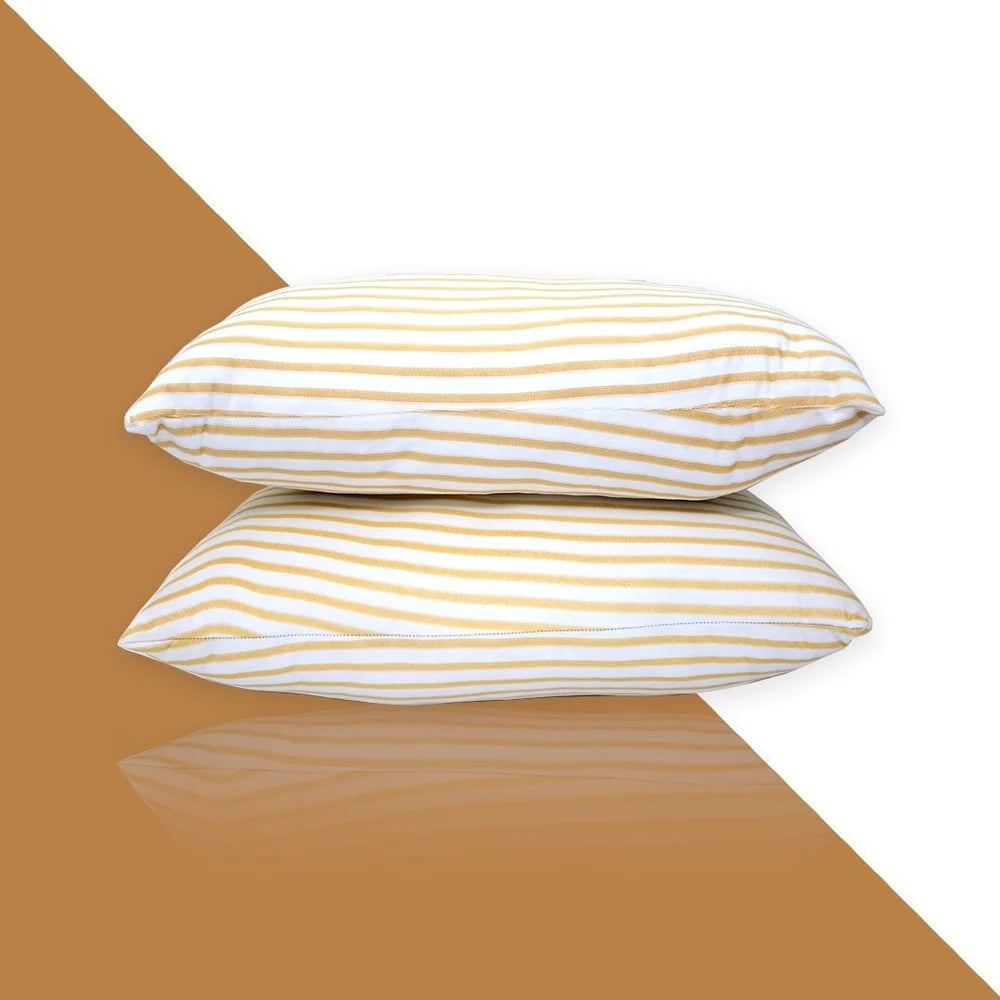 Homie Waterproof Terry Towel Stripe Pillow Covers – Set of 2