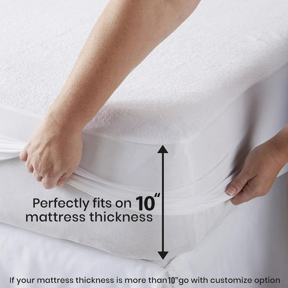 Homie Terry Cotton Mattress Protector – 100% Waterproof, Soft & Breathable